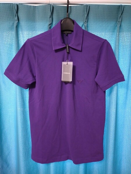 新品　アルマーニ　ポロシャツ　パープル　美品　タグ付き　未使用　紫　シャツ　エンポリオアルマーニ　タグ付き　イタリア　ARMANI