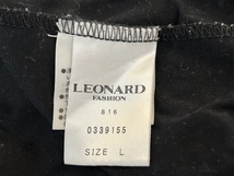 美品レオナールLEONARDボタニカル刺入り半袖Tシャツ★ブラック★L_画像5