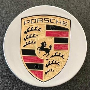 ポルシェ ホイールキャップ 65mm Porsche センターキャップ クレスト シルバーゴールド 4個セットの画像4