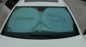 ★激レア★車内の暑さ対策に!目立つ ジャガー ロゴ サンシェード UVカット 遮光 日焼け防止 軽量コンパクト収納