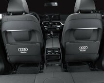 アウディ AUDI シートバックポケット キックガード バックプロテクター キックマット 車用シートカバー 蹴り防止 2点セット☆ブラック_画像2