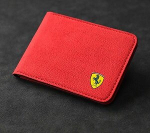 フェラーリ Ferrari 免許証ケース カードケース カードホルダー 名刺ファイル カード入れ クレジットカードケース 小銭入れ ☆レッド