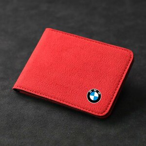 BMW 免許証ケース カードケース カードホルダー 名刺ファイル カード入れ クレジットカードケース 小銭入れ ☆レッド