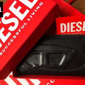 ●最高級ライン DIESEL ディーゼル 本革 ロゴ ラウンドジップ ウォレット 財布 メンズ レディース 黒 長財布 即納 即決 55DSL y2k●368の画像7