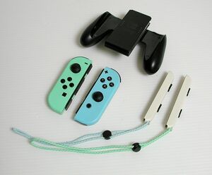 Nintendo Switch 　あつまれどうぶつの森　Joy-Con（L)/(R) /　Joy-Conグリップ　/　Joy-Conストラップのセット　中古品