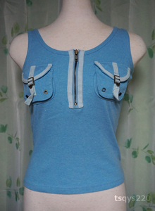 BOOTY TRAP JEANS pocket attaching * tank top light blue ~ blue group M