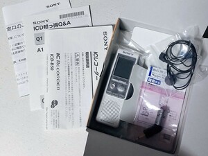 良品☆動作確認済☆SONY ソニー IC レコーダー ICD-B50 ホワイト/単4電池 2本使用 RECORDER マイクロホン 付属