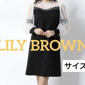 LILY BROWN チュールレースワンピースミニワンピ41-6 結婚式 パーティドレス フォーマル