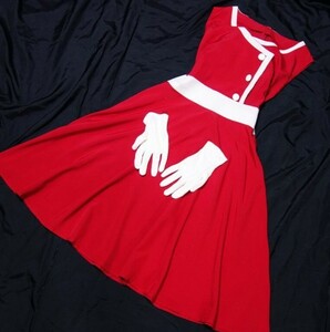 マーチング ダンス ロングスカート ワンピース 衣装 ナイロン製 赤 大きいサイズ