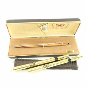 美品 CROSS クロス ツイスト式ボールペン 1/20 14KT GOLD FILLED 14金 筆記体ロゴ HU862W3