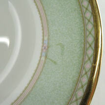 美品 Noritake ノリタケ YOSHINO ヨシノ 9983 デミタスカップ＆ソーサー 2客 ペア 金彩 緑 SU6459B1_画像7