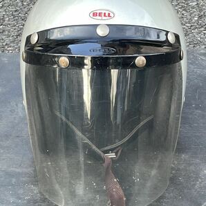 ビンテージ BELL MAGNUM 68スネル520 オリジナル バイザー シールド付き vintage ベル マグナム 中古 ジェット ヘルメット シルバー レアの画像4