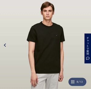 トミーヒルフィガー　ワンポイントTシャツ　ワンポイント　 Tシャツ ブラック Tee 半袖Tシャツ