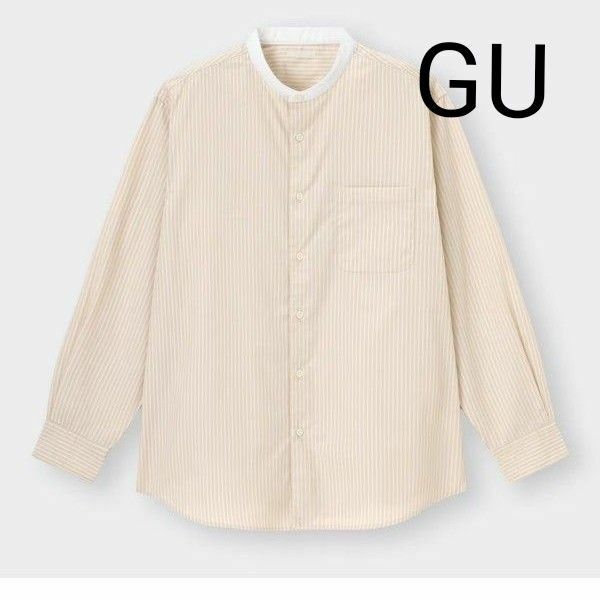 GU リラックスフィットバンドカラーシャツ