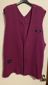 ★ syu.homme/femm シュウオムフェム　Double V-neck Lamb's wool vest ベスト　パープル