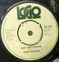 ☆GERRY RAFERTY/MARY SKEFFINGTON1978'UK LOGO7INCH_画像2