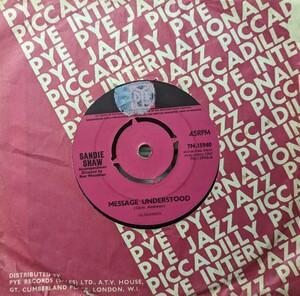 ☆SANDIE SHAW/MESSAGE UNDERSTOOD1965'UK PYE7INCH