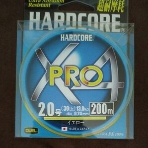 DUEL (デュエル) HARDCORE (ハードコア) PEライン 2号 HARDCORE X4 PRO 200m イエロー 