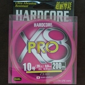 DUEL (デュエル) HARDCORE (ハードコア) PEライン 1号 HARDCORE X8 PRO 200m イエロー 