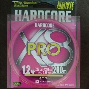 DUEL (デュエル) HARDCORE PEライン 1.2号 HARDCORE X8 PRO 200m 1.2号 イエロー