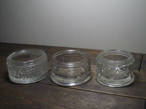 古いガラス　クリーム瓶　3種類セット　昭和レトロ