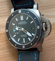 美品 本物 PANERAI　パネライ PAM01389 サブマーシブル1950 アマグネティック チタニオ 47mm メンズ 腕時計 オマケベルト4本付き_画像1