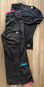 adidas 上下セット　スポーツ　ランニングウェア　Climalite climastorm ピステ パンツ ウィンドブレーカー