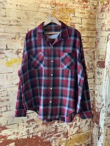 60s OPEN COLLAR PLAID RAYON SHIRT ヴィンテージ オープンカラーシャツ レーヨンシャツ 開襟シャツ チェックシャツ XL 50s 送料無料