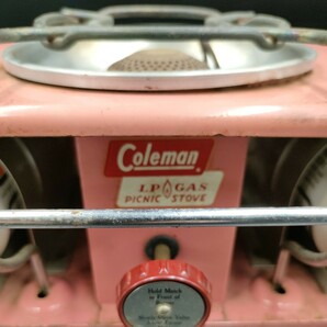 現状販売品 Coleman 5402 ピクニックストーブ Patio Pink シングルガスバーナー 1950年代〜60年代 コールマン カセットコンロ の画像2