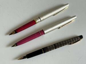 ①j507◆万年筆◆SHEAFFER/シェーファー PILOT/パイロット PLATINUM/プラチナ ペン先 14K 18K 金 3点セット 筆記用具