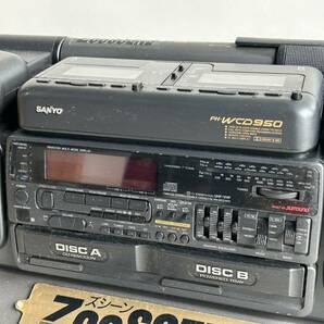 Hj550◆SANYO サンヨー◆ステレオラジカセ ZooSCENE ズシーン PH-WCD950 ラジオ カセット レコーダー ダブル 2CD スタンド 土台 リモコン付の画像3