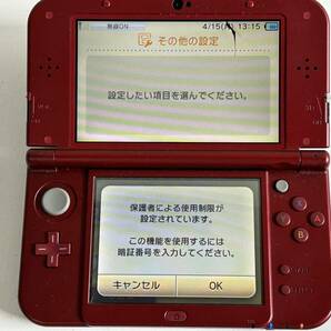 Tj324◆NINTENDO 任天堂◆new 3DS LL ゲーム機本体 RED-001 レッド/赤 ゲーム機本体 画面割れ ジャンクの画像5
