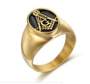  Freemason, Gold ring size 14 number postage 120 jpy 