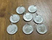 本物銀貨使用 アメリカ ルーズベルト大統領 コイン ペンダントトップ1946-1964年 即決_画像4