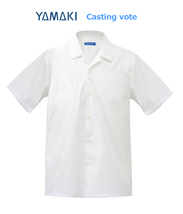 ★訳あり★山喜YAMAKI [ヤマキ] casting vote/暑さをクールダウンホワイト白オープン開襟シャツ/L■在庫限り■_画像2