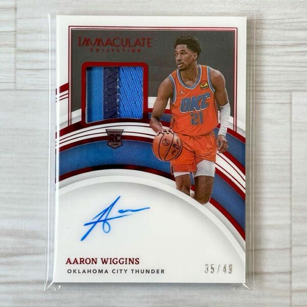 PANINI IMMACULATE AARON WIGGINS RC PATCH AUTO RPA /49 直筆サインカード