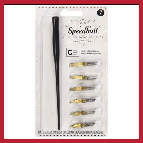 Speedball Cシリーズレタリングペンセット ペンホルダー 6本