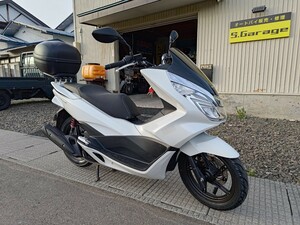 【動画有】ホンダPCX125 JF56型 タイヤ他新品交換整備済 即乗り リアボックス・グリップヒーター付き 原2スクーター 販売証明書 秋田県