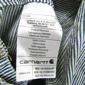 サイズ M-R carhartt オーバーオール サロペット ワーク ペインター ヒッコリーストライプ カーハート レディース 古着 ビンテージ 4A2302の画像3