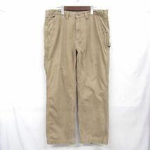 carhartt サイズ W38 L30 コットン ワーク ペインター パンツ ネルライナー ベージュ メキシコ製 カーハート 古着 ビンテージ 4A2609_画像1