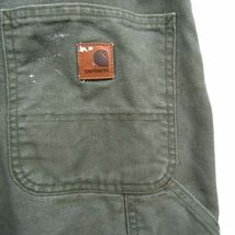 ★carhartt★ サイズ W34 L32 ダック地 ワーク ペインター パンツ ネルライナー オリーブ グリーン カーハート 古着 ビンテージ 4A2708_画像10