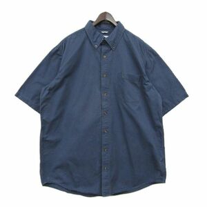 ★carhartt★ ビックサイズ 2XL TALL 半袖 ワーク BD シャツ コットン オーバーサイズ ネイビー カーハート 古着 ビンテージ 4A3005