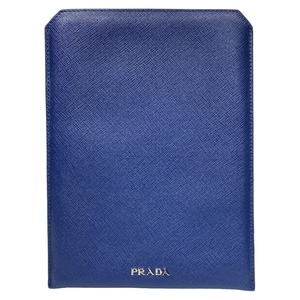 PRADA プラダ 2ARI08 iPadmini iPadケース アイパッドケース スマホケース 小物 ロゴ レザー ブルー