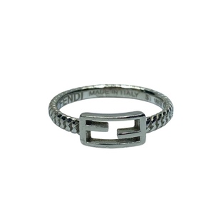 FENDI フェンディ バゲッドリング 指輪 アクセサリー 小物 FFロゴ メタル シルバー [サイズ S 約11号]