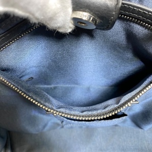 DIESEL ディーゼル ハンドバッグ トートバッグ 手提げ鞄 変形 扇形 バッグ マグネット式 ロゴ レザー キャンバス デニム ブラックの画像6