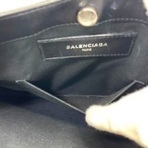 BALENCIAGA バレンシアガ 339937 ショルダーバッグ クロスボディバッグ 肩掛け 斜め掛け ロゴ パンチング レザー ブラック 黒_画像6