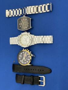 Technos,Furuno etc. quartz chronograph men's wristwatch 3 point summarize junk control number 5-A42