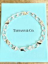 ☆希少美品☆ 磨き仕上げ 18.75㎝ TIFFANY ティファニー ヴィンテージ プレート 喜平 チェーン ブレスレット 18金 925シルバー 送料無料_画像2