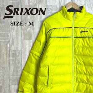 M3676 SRIXON スリクソン　ゴルフダウンジャケット　Mサイズ　蛍光イエロー　ダウン80％　メンズ　アウター　上着　羽織　ゴルフウェア