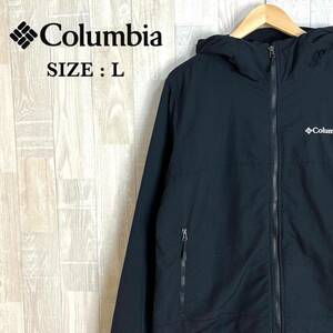 M3717 Columbia コロンビア　中綿入りジャケット　Lサイズ　黒　ブラック　中綿ポリ　メンズ　アウター　上着　羽織　ジップアップ